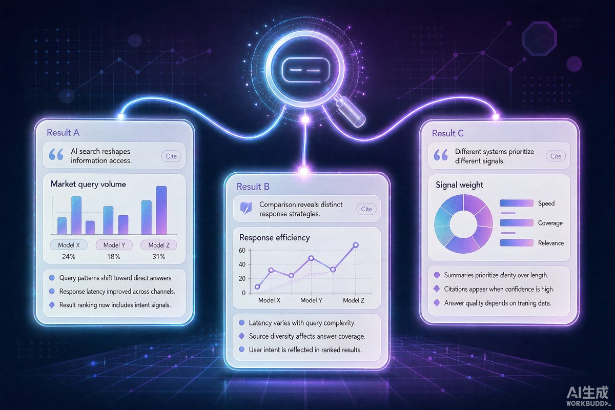 AI 搜索结果与引用来源的可视化结构